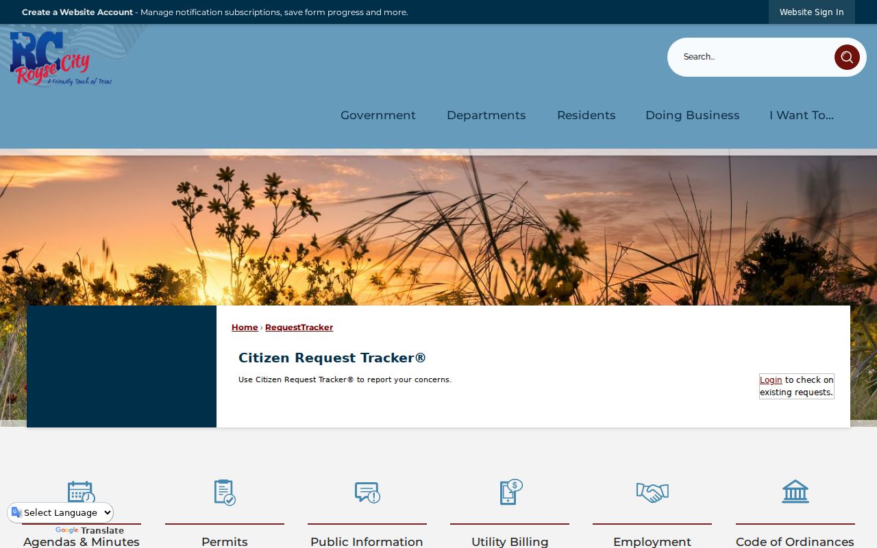Royse City Municipal Court official page for city criminal case records
